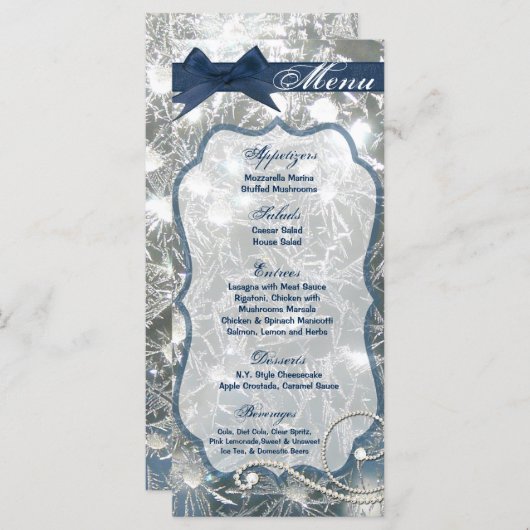 25 Cartes de menu Glace brisée Verre d'hiver brisé (Devant / Derrière)