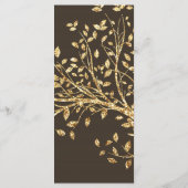 25 Cartes de menu Gold Foil Tree Feuilles Automne (Dos)