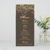 25 Cartes de menu Gold Foil Tree Feuilles Automne (Debout devant)