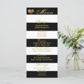 25 Cartes de menu Grille moderne Noir Blanc Contem (Debout devant)