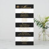 25 Cartes de menu Grille moderne Noir Blanc Contem (Debout devant)
