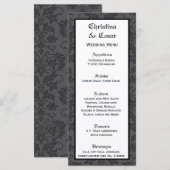 25 Cartes de menu Gris noir Formal Gothic Print (Devant / Derrière)