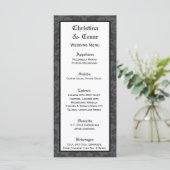 25 Cartes de menu Gris noir Formal Gothic Print (Debout devant)