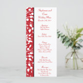 25 Cartes de menu Hiver Gris/Arbre Rouge (Debout devant)