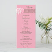 25 Cartes de menu Hydrangea Rose (Debout devant)