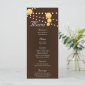 25 Cartes de menu Lanternes en papier sur la Chine (Debout devant)