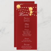 25 Cartes de menu Lanternes en papier sur le chino (Devant / Derrière)