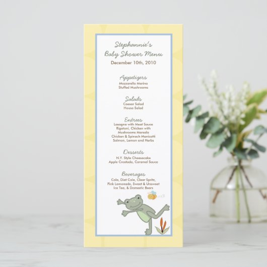 25 Cartes de menu Leap Frog Turtle Bee Dragonfly P (Debout devant)