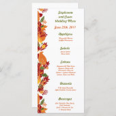 25 Cartes de menu Love Fall Foliage Feuille (Devant / Derrière)
