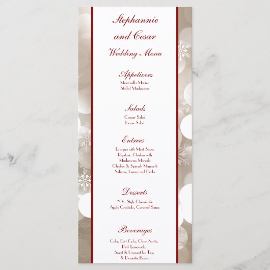 25 Cartes de menu Love Winter Blur (Devant)