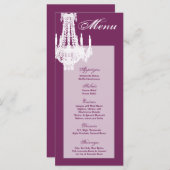 25 Cartes de menu Lustre en cristal Glitz Glamor D (Devant / Derrière)