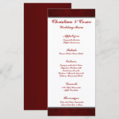 25 Cartes de menu Maroon foncé Gris perlées Rouge (Devant / Derrière)