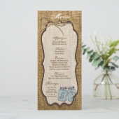 25 Cartes de menu Mason Jar Burlap Pays Pot rustiq (Debout devant)