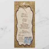 25 Cartes de menu Mason Jar Burlap Pays Pot rustiq (Devant)
