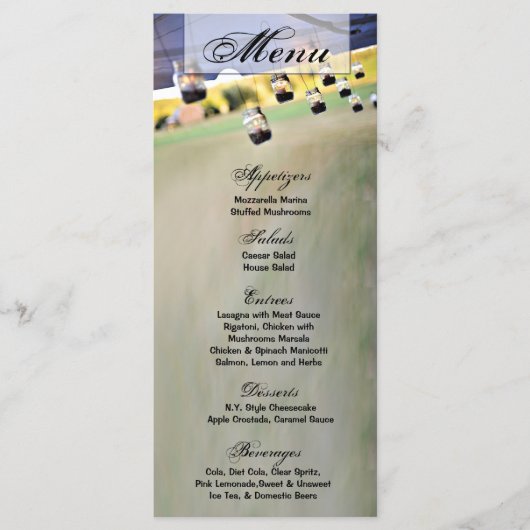 25 Cartes de menu Mason Jar Candle Pays (Devant)