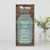 25 Cartes de menu Mason Jar Grange Bois Pays Rusti (Debout devant)