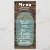 25 Cartes de menu Mason Jar Grange Bois Pays Rusti (Devant)