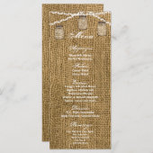 25 Cartes de menu Mason Jar String Lights Burlap P (Devant / Derrière)