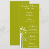 25 Cartes de menu Moderne Arbres verts/blancs Chau (Devant / Derrière)