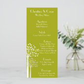 25 Cartes de menu Moderne Arbres verts/blancs Chau (Debout devant)