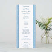 25 Cartes de menu Noël bleu hiver (Debout devant)