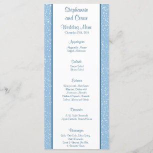 25 Cartes de menu Noël bleu hiver