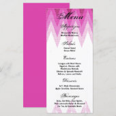 25 Cartes de menu Ombre Pink Chevron (Devant / Derrière)