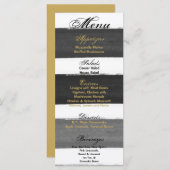 25 Cartes de menu Ombre Stripe Black Line Fade Wat (Devant / Derrière)