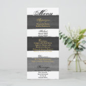 25 Cartes de menu Ombre Stripe Black Line Fade Wat (Debout devant)
