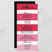 25 Cartes De Menu Ombre Stripe Pink Line Fade Wate (Devant / Derrière)