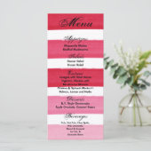 25 Cartes De Menu Ombre Stripe Pink Line Fade Wate (Debout devant)