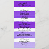 25 Cartes De Menu Ombre Stripe Purple Line Fade Wa (Devant)