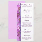 25 Cartes de menu Orchidées violettes sur pierre (Devant / Derrière)