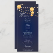 25 Cartes de menu Papier Lanternes sur Blue Chinee (Devant / Derrière)