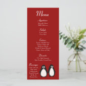 25 Cartes de menu Penguin Love Couple Mate for Lif (Debout devant)