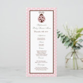 25 Cartes de menu Pink Ladybug (Debout devant)