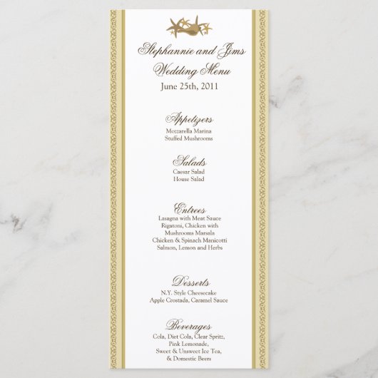 25 Cartes de menu Sandy Beach (Devant)