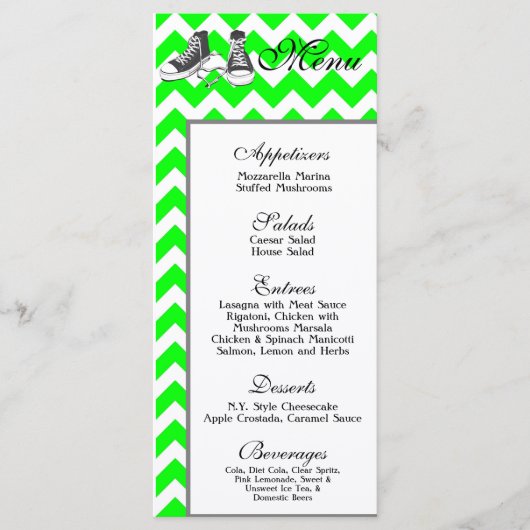 25 Cartes de menu Tissu d'impression Chevron Strip (Devant)