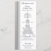 25 Cartes de menu Tour Eiffel Noire (Devant)