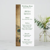 25 Cartes de menu Vintage Peacock Green (Debout devant)