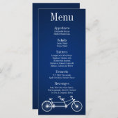 25 Cartes de menu Whimsical Navy Bleu Double Vélo (Devant / Derrière)