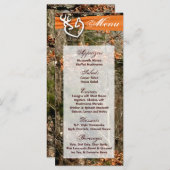 25 Cartes Menu Chasse Deer Couple Doe Buck Camo (Devant / Derrière)