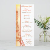 25 Cartes Menu Paris Peach (Debout devant)