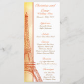 25 Cartes Menu Paris Peach (Devant)