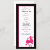 25 Cartes Menu Pink Poodle Paris Tour Eiffel (Devant / Derrière)