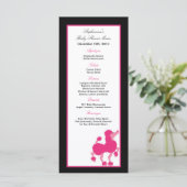 25 Cartes Menu Pink Poodle Paris Tour Eiffel (Debout devant)