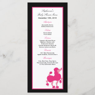 25 Cartes Menu Pink Poodle Paris Tour Eiffel