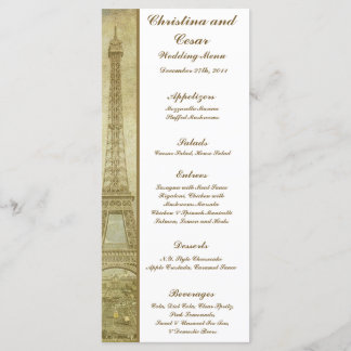 25 Cartes Menu Vintage Paris