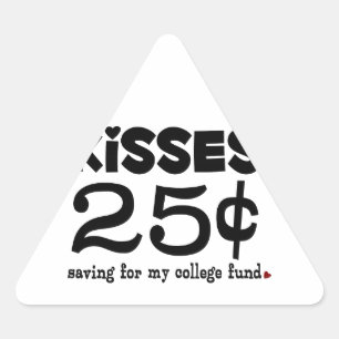 25 cent Kisses Driehoek Sticker