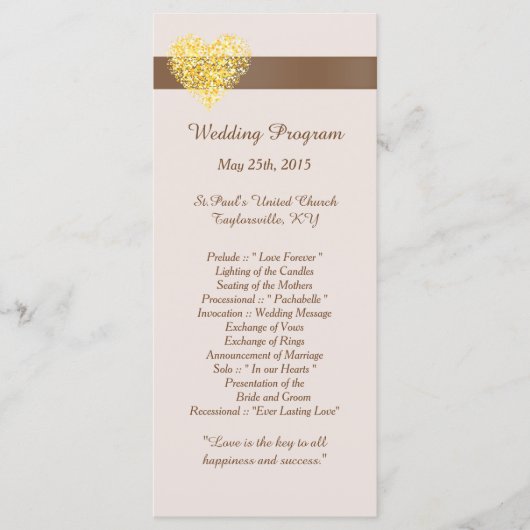 25 Coeurs d'automne Programmes de mariage (Devant)
